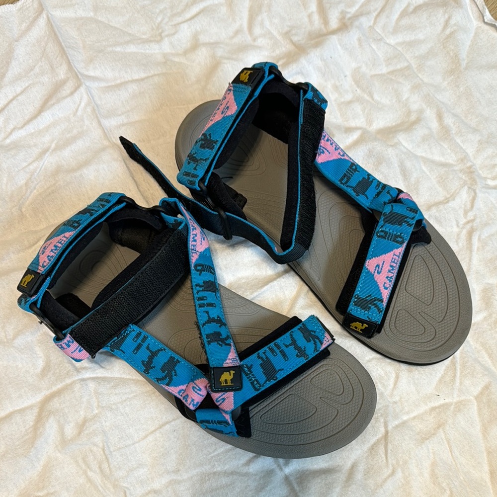 Camel Colorful Strappy Sandals